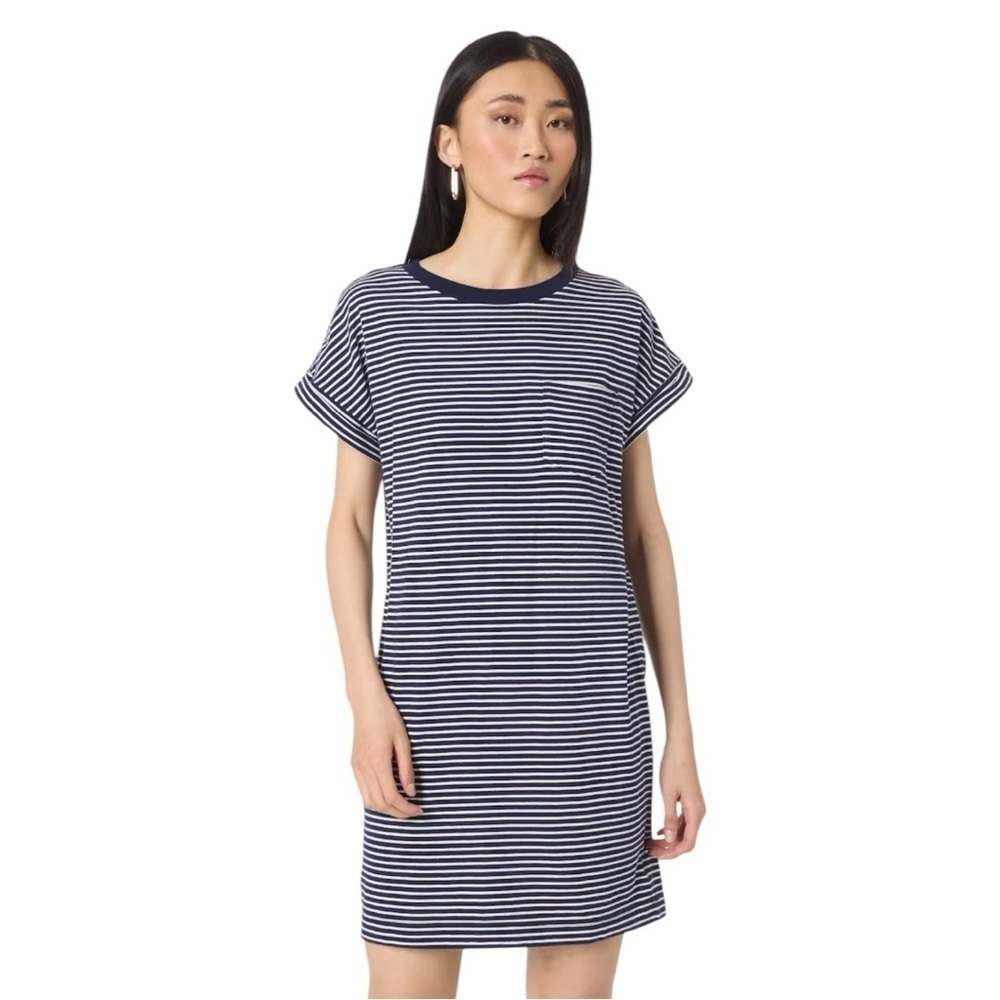 GAP Striped Navy and White T-Shirt Dress